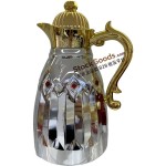 0.7/1.0L Silver Diamond‑Inlaid Embossed Middle‑Eastern Thermal Jug