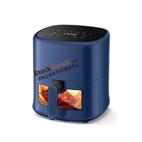 4.0L LED Touch Screen Air Fryer with Bottom Viewable Window, 220V 1200W, Royal Blue