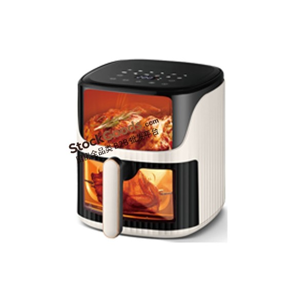 6.0L LED Touch Screen Air Fryer with Upper & Bottom Double Viewing Windows, 220V 1200W | Off-White