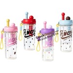 880ml Cartoon Animal Infuser Straw Water Bottle Portable Plastic Cup
