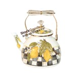 1.2L High Quality Lemon Decals Enamel Kettle With Golden Rim & Knob and Crystal Handle