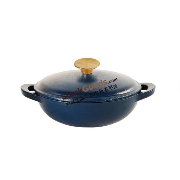 17CM Enameled Cast Iron Casserole Pot 0.7L Small Mini Stew Pot With Golden Knob, Net Weight 1.8KG, 5 Colors Available
