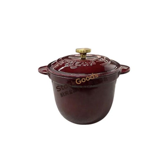 Enameled Cast Iron Rice Cocotte, 18CM 2L Deep Rice Dutch Oven, Net Weight 2.9KG, 6 Colors Available