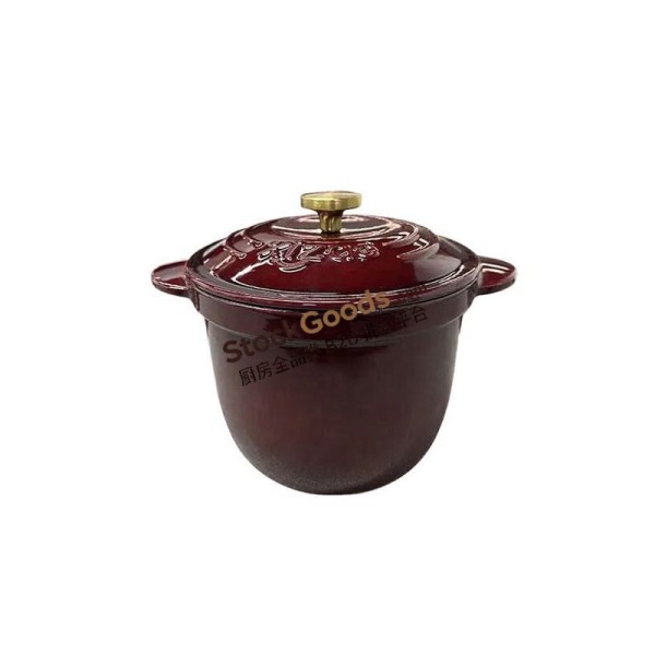 Enameled Cast Iron Rice Cocotte, 18CM 2L Deep Rice Dutch Oven, Net Weight 2.9KG, 6 Colors Available