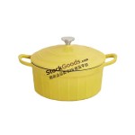 19CM Enameled Cast Iron Roman Column Dutch Oven, 0.9L, Net Weight 2.8KG, 3 Colors Available