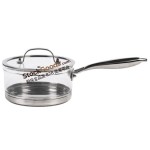 Borosilicate Glass Milk Pan with Glass Lid, Stainless Steel Handle & Knob, SUS304 Clad Bottom, 4 Sizes Available, Induction Cooker Compatible