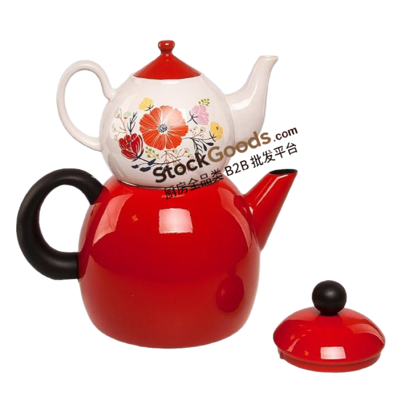 High Quality 1.0L Ceramic Teapot & 3.2L Enamel Kettle Set, Middle East ...